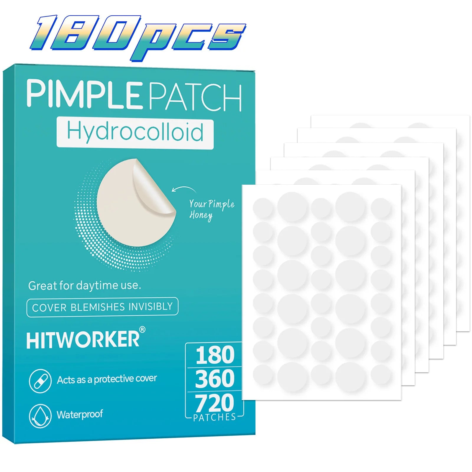 720/360/180 pieces/box of transparent hydrogel acne patches, alcohol free, gentle and non irritating absorption acne patches Oasis Select 180pcs