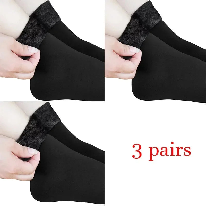 Women Winter Socks Hermal Cashmere Wool Socks Warm Thicken Thermal Snow Boots Floor Socks Oasis Select black 3