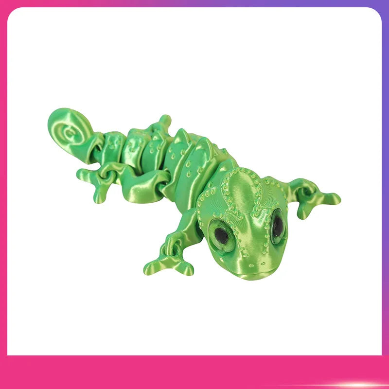 3D Printed Chameleon Figure – Movable Joints & Realistic Eyes Articulated Animal Figure Oasis Select Green One Size