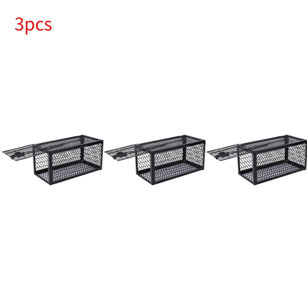 Household Metal Mousetrap Self-locking Mousetrap Safe Firm Iron Net Household Mouse Catcher Indoor Outdoor Rat Trap Rat Cage Oasis Select 3pcs