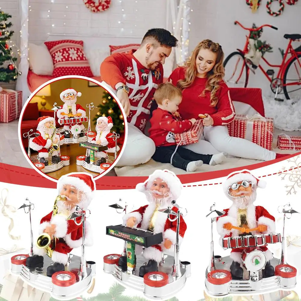 European Style Electric Santa Claus Music Instrument Playing Xmas Toy Christmas Decoration Children's Home Gift Oasis Select