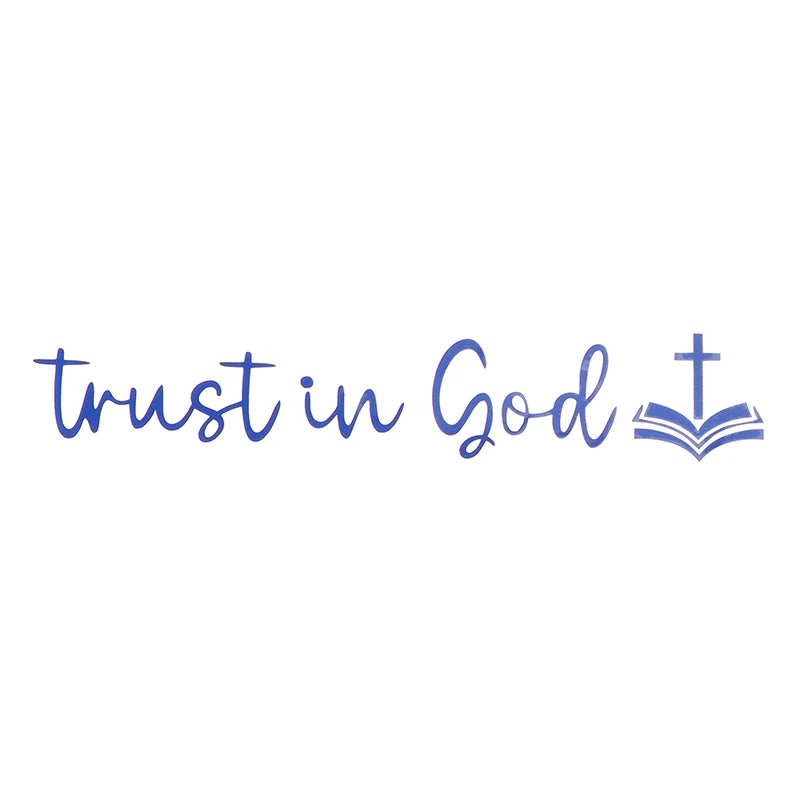Trust In God Mirror Decal, Car Decals For Women, Faith Mirror Decal, Cute Vinyl Decal, Christian Car Mirror Decal, Religious Car Oasis Select Blue