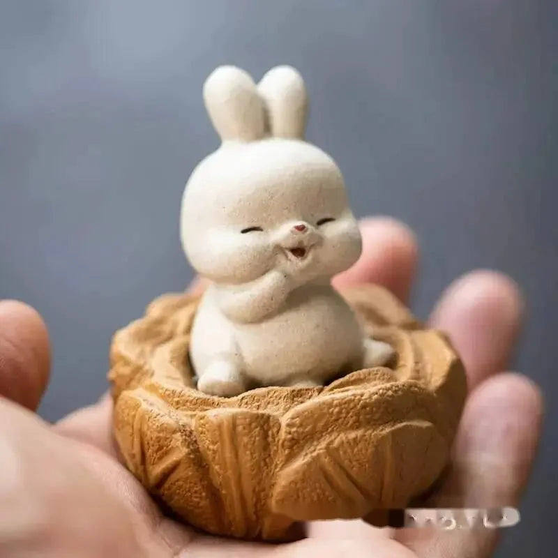 Rabbit Cabbage Tea Pet Sitting Wealth Tea Play Tea Tray Ornament Small Sculpture Tea Play Accessories Чаепитие Oasis Select