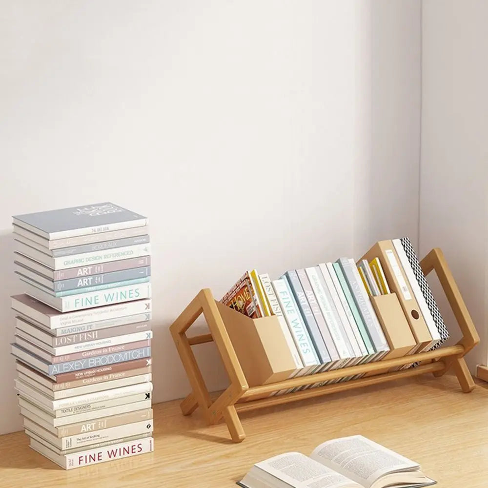 Bamboo Desktop Book & Magazine Display Shelf | Quick Assembly