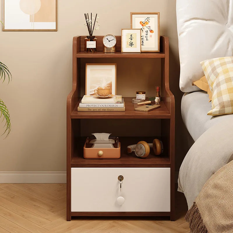 Bedside table Bedroom Simple storage Locked storage cabinet Small bedside storage shelf Rental house Mini low cabinet Oasis Select
