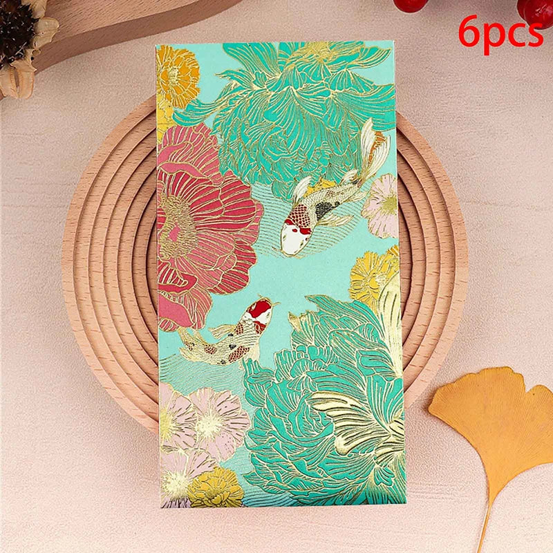 Koi Lucky Red Envelopes Set of 6 | Spring Festival & Wedding