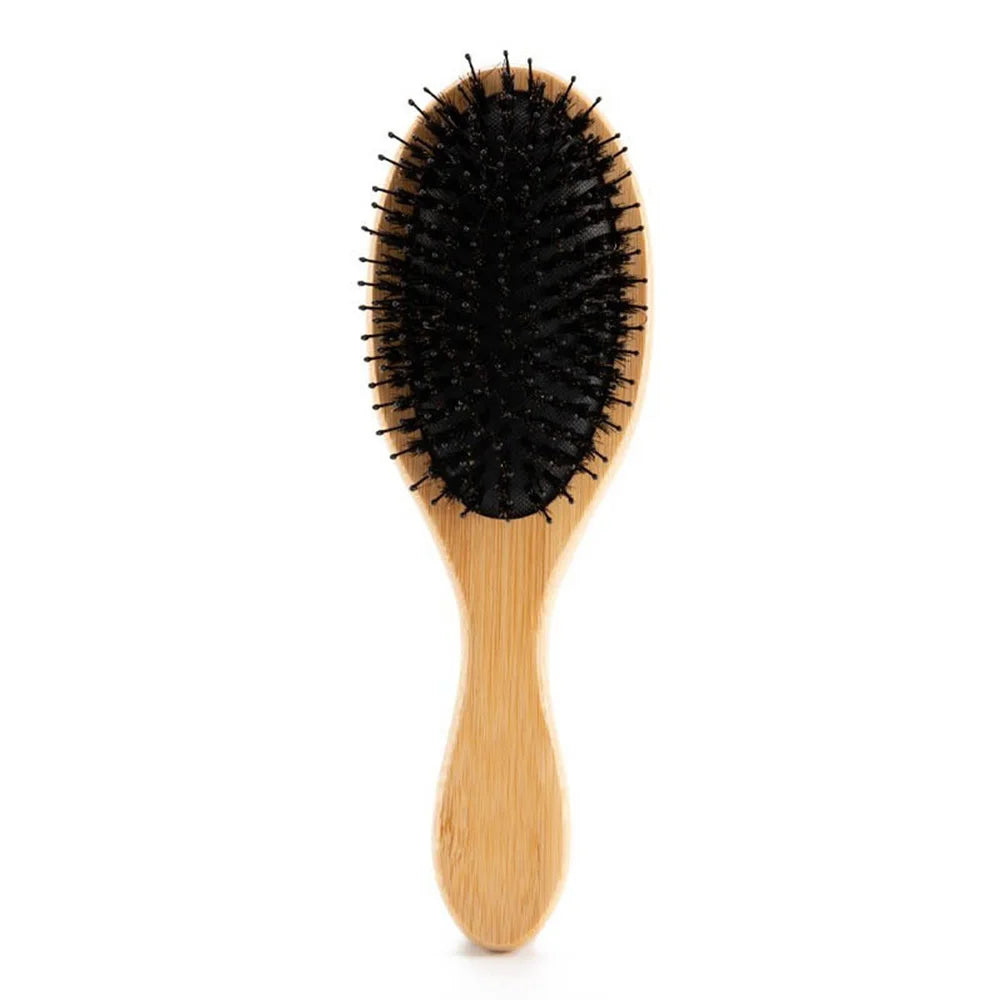 Wooden Soft Bristle Hair Brush – Detangle & Straighten Comb Hair Brush & Comb Oasis Select Wood1