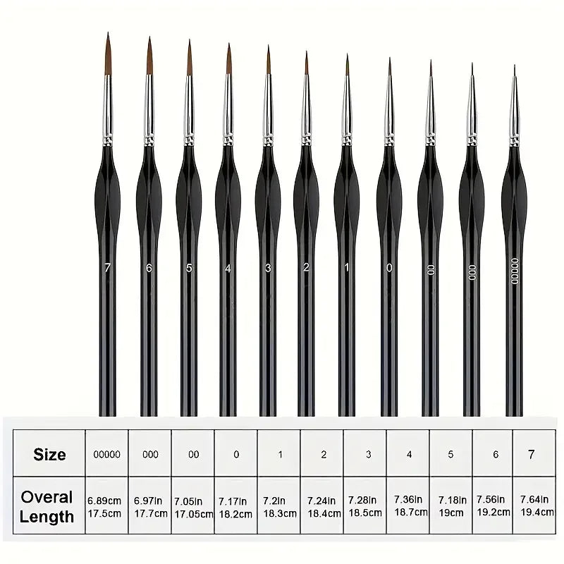 3/6 Fine Brush Set, Suitable for Acrylic Painting, Model Details, and Miniature Art | Precision Crafted Synthetic Nylon Bristles Oasis Select