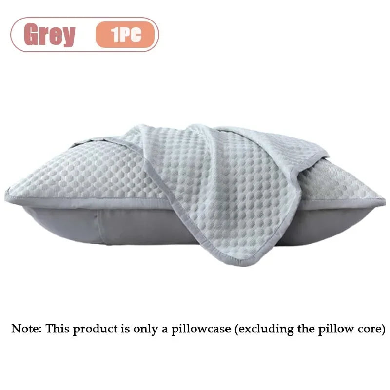 Cooling Pillowcase Covers Ice Silk Soft Breathable Summer Pillow Cases Machine Washable for Dorm Home Bedroom Use Smooth Fabric Oasis Select Grey-1PC 48x74cm