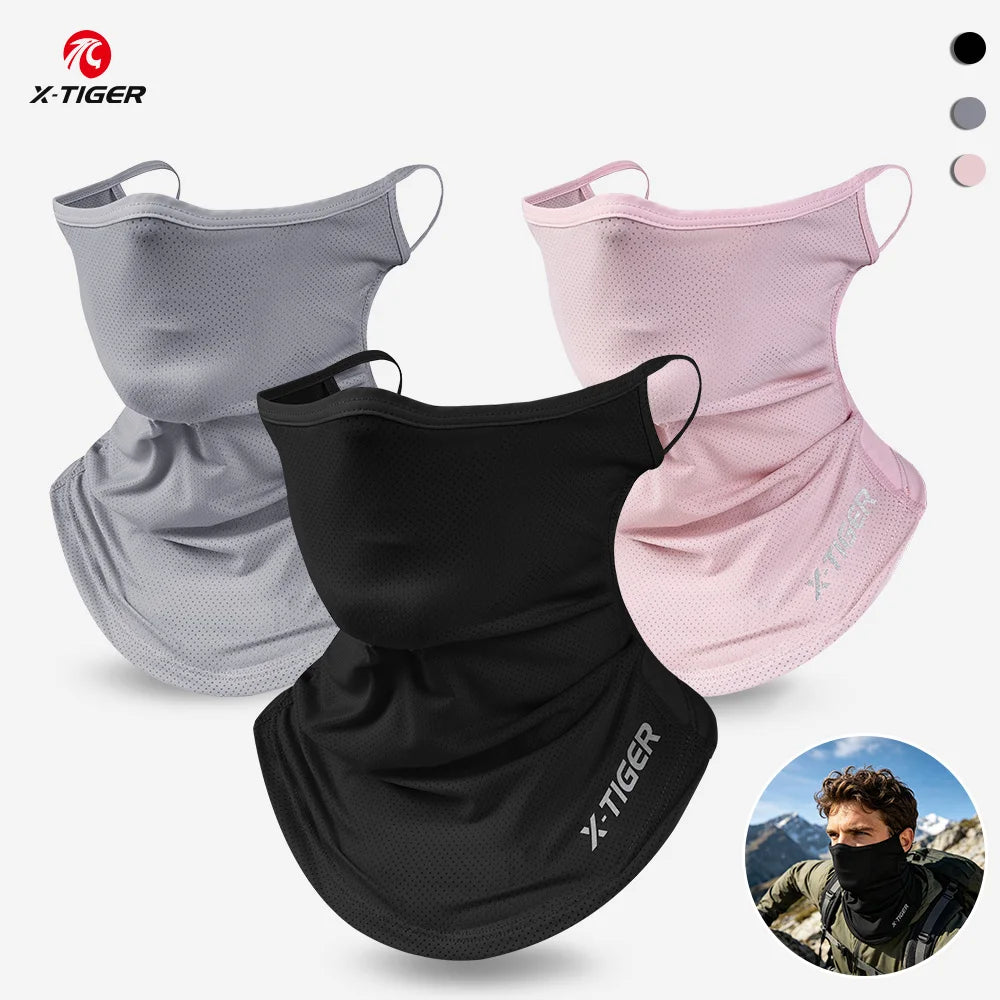 X-TIGER Summer Breathable Cycling Face Mask Outdoor Fishing UV protection Ice Silk Face Mask Unisex MTB Road Bike Mask Scarf Oasis Select