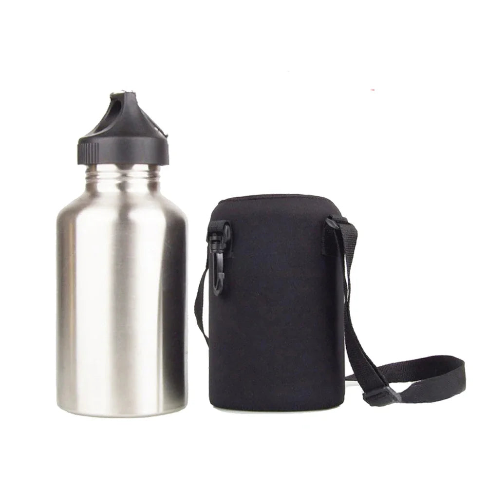 2000ML Sport Water Bottle Set for Camping Hiking Bicycle Cycling Wide Mouth Drink Jug with Neoprene Carrier Insulated Cover Bag Oasis Select Type A 1 Piece