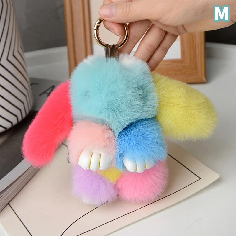 15cm Gifts Rabbit Fur Keychain Women Bag Car Key chain Pendant Decoration Jewelry Bags Hangings Accessories Oasis Select MR-12