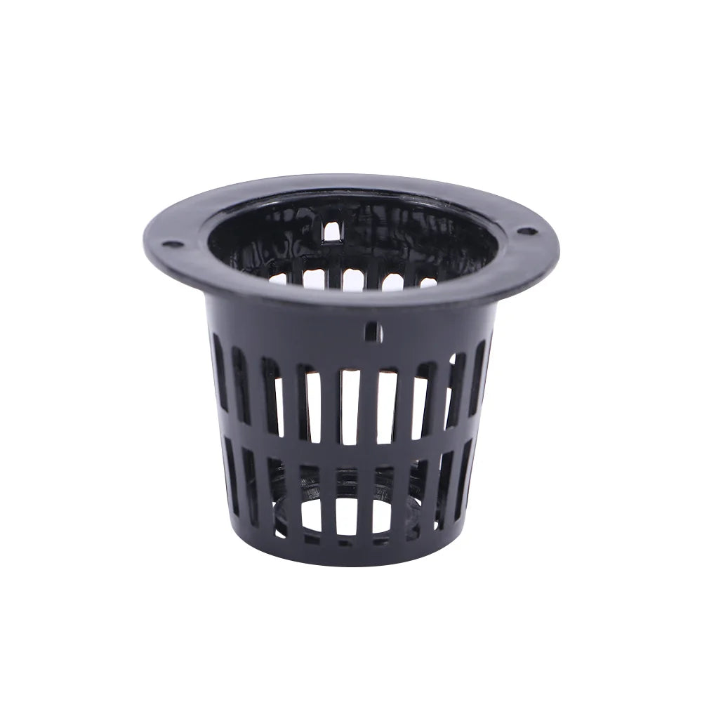 10pcs Plant Grow Hydroponic Garden Clone Planting Basket Mesh Pot Net Cup Nursery Pots Oasis Select Black-02