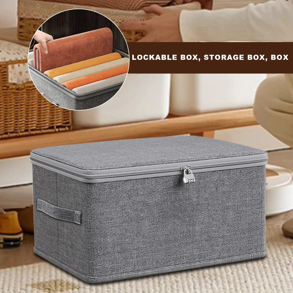 Lockable Storage Box with Lid Stackable Dust Proof Organizer Bin for Toys Clothes Winter Sweaters Blankets Home Organization Oasis Select
