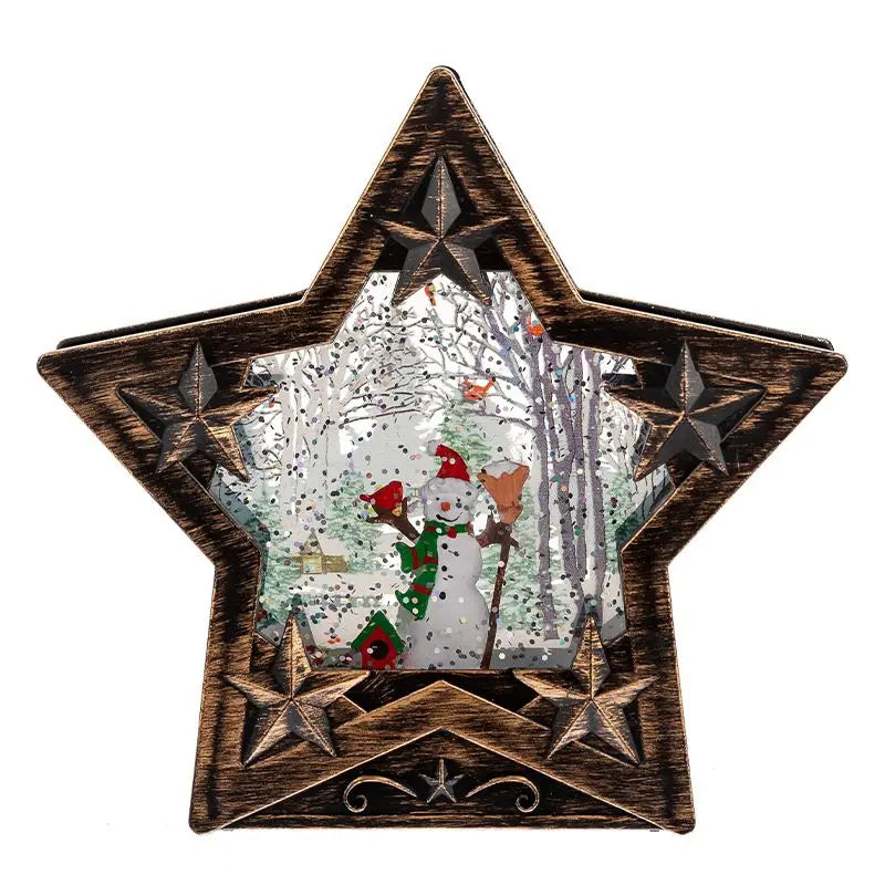 Christmas Decorative Crystal Balls Snowflakes Illuminated Santa Claus Lights Creative Christmas Gifts Oasis Select snowman 15cmX4cmX14cm