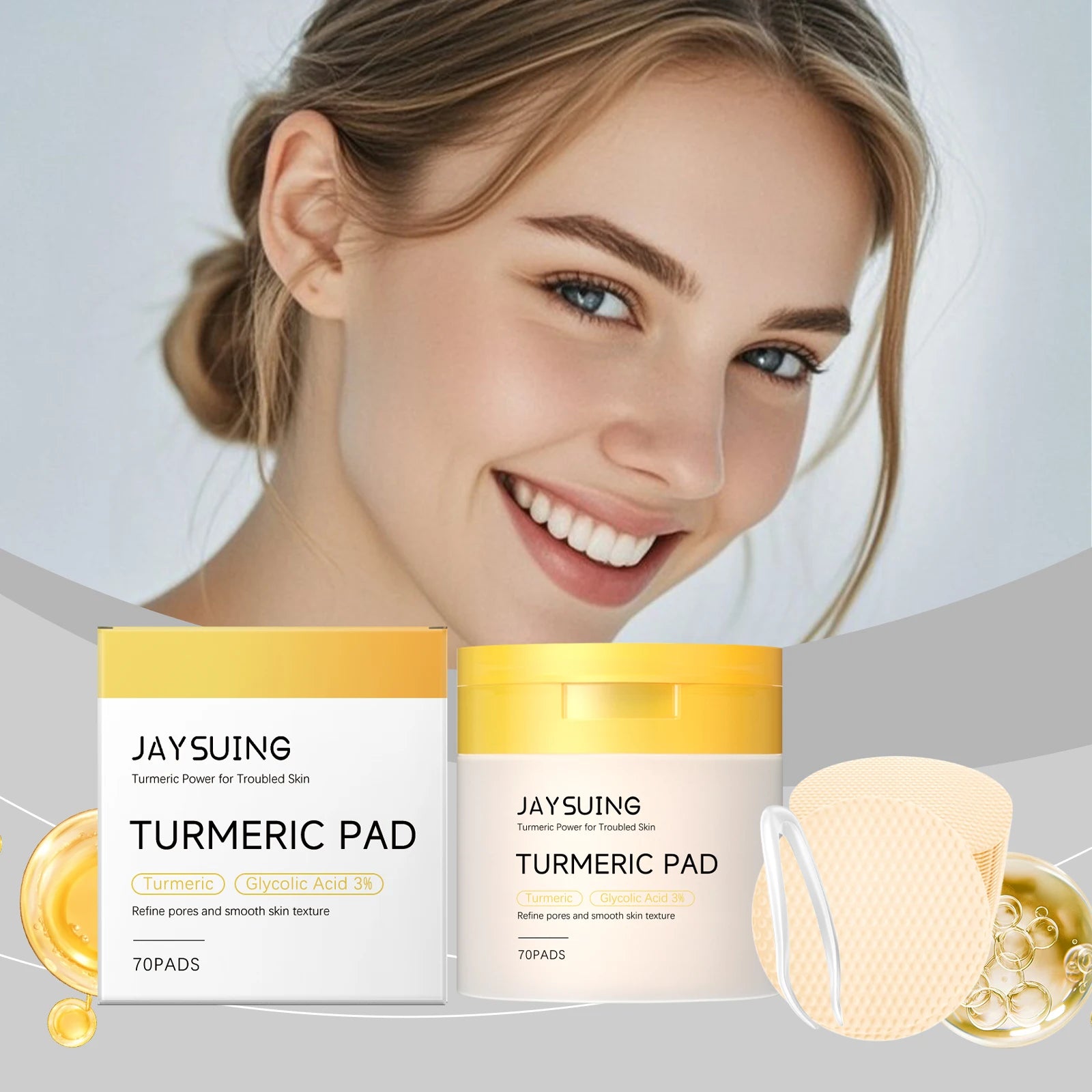 Turmeric Pore Cleaning Cotton Pad Soothe Skin Improve Skin Tone Clean Pores Prevent Pore Blockage Facel Exfoliating Cotton Pads Oasis Select
