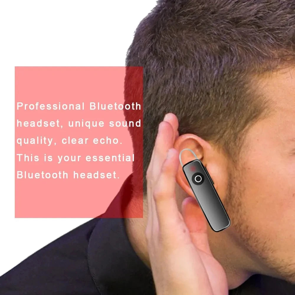 Bluetooth Headset Stereo Wireless Earplug Noise Reduction Unilateral Business Headset Tws Mini Portable M165 Sports for Phone Oasis Select