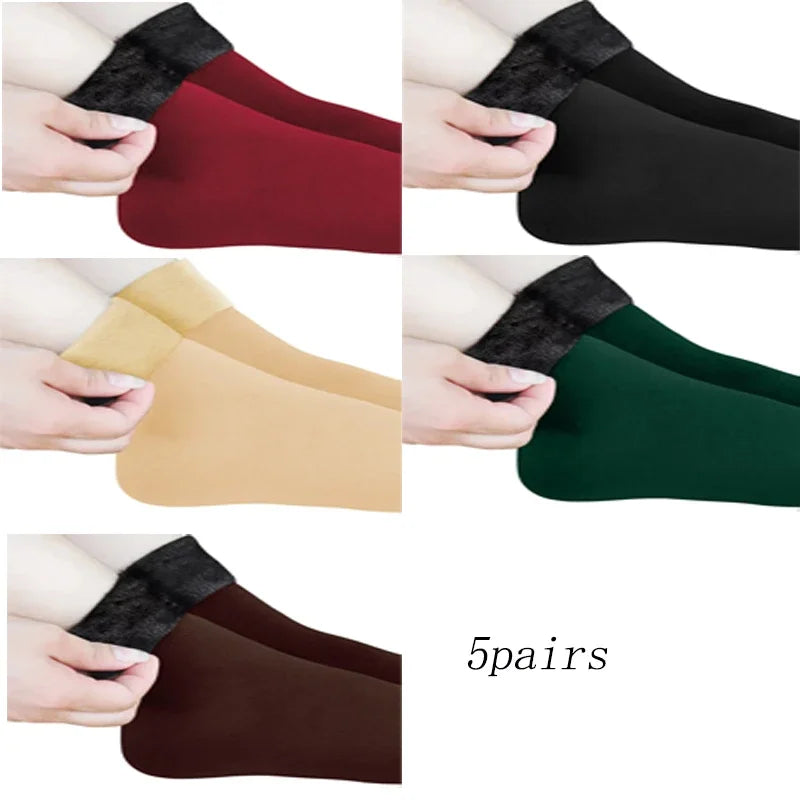 Women Winter Socks Hermal Cashmere Wool Socks Warm Thicken Thermal Snow Boots Floor Socks Oasis Select mix 5