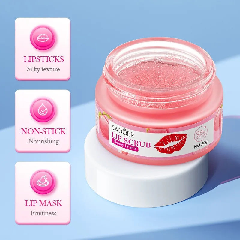 SADOER Fruit Lip Scrub Mask – Avocado Orange Strawberry Lip Scrub Mask Oasis Select