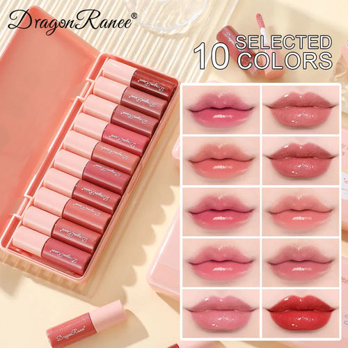 10-Color Cartoon Lip Gloss Set – Waterproof Mirror Finish Glaze Lip Gloss Set Oasis Select