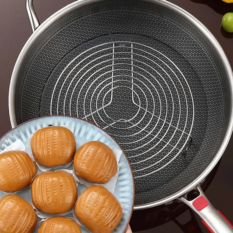 304 Stainless Steel Round Steamer Rack Kitchen Multifunction Pot Steaming Tray Dumplings Eggs Grill Stand Pressure Cooker Trivet Oasis Select