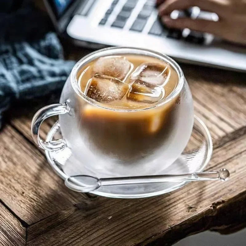 150/300ml Double Bottom Wall Glass Coffee Cup Whiskey Tea Thermal Heat Resistant Cocktail Vodka Shot Wine Mug Tumbler Set Oasis Select