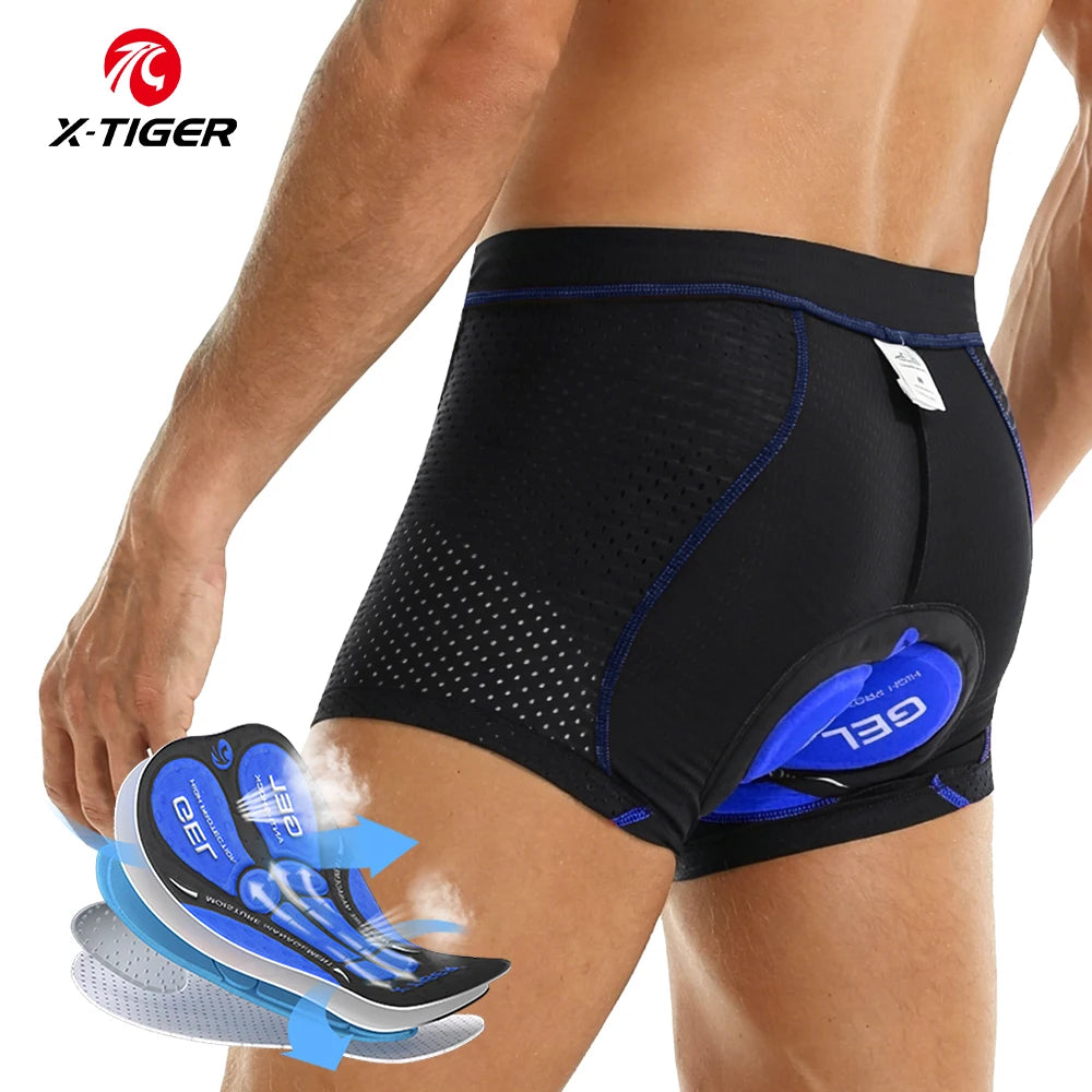 X-TIGER Cycling Shorts With 5D Gel Pads Breathable Mesh Cycling Underwear Shockproof MTB Boxer Bike Shorts Oasis Select XM-DNK-16804L XL