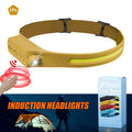 Induction COB LED Headlamp USB Rechargeable Headlight with 9 Lighting Modes Outdoor Camping Fishing Lantern Working Light Lamp Oasis Select yellow