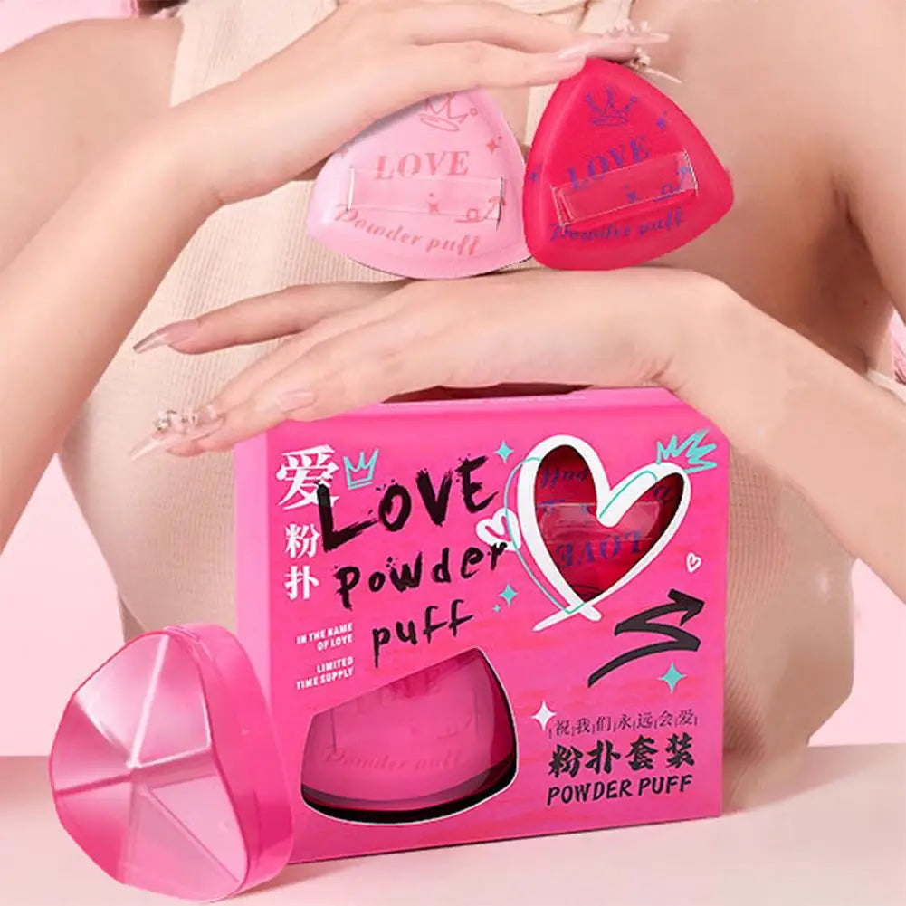 Dual-purpose Powder Puff & Beauty Blender Sponge Triangle Makeup Sponge For Face & Body, Flawless Finish Setting Powder Puff Set Oasis Select