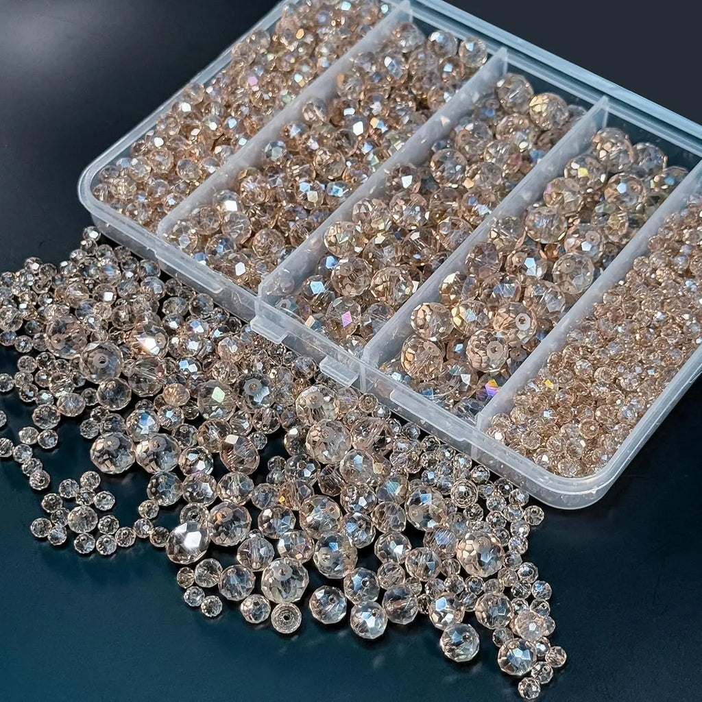 800Pcs 4/6/8/10mm Crystal Glass Beads for Jewelry Making Beads for Bracelets Necklace Pendants Making Supplies Oasis Select 1
