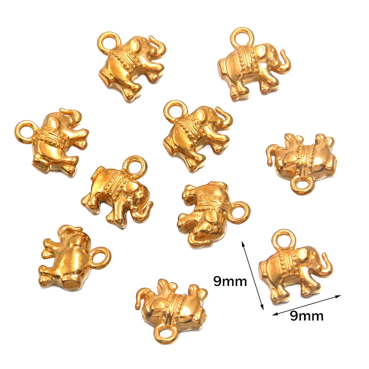5pcs Stainless Steel Starfish Charms Shell Fish Tail Hippocampus Gold Charms Pendants Jewelry Making Ocean Dangle Accessories Oasis Select Gold 9X9mm 5 Pieces