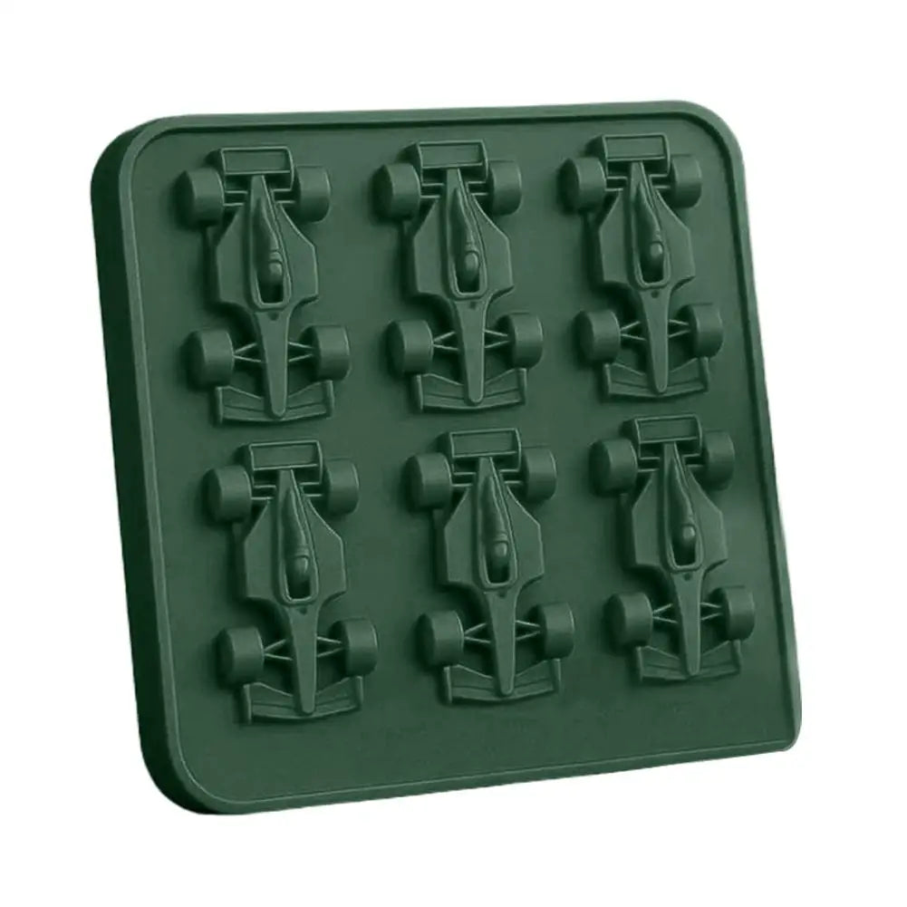 Formula Racing Car Ice Mold F1 Ice Mold, Silicone Racing Car Jelly Mold, 6-Cavity 3D Race Car Tumbler Ice Cube Tray Baking Tool Oasis Select B