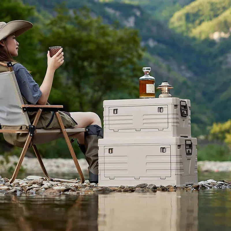 Multi-functional Outdoor storage box Household dustproof portable foldable large camping side door storage box Car finishing box Oasis Select