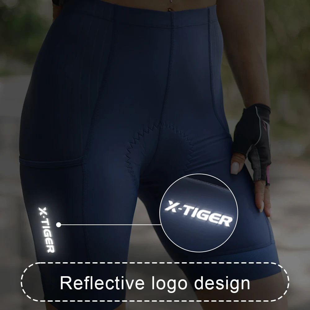 X-Tiger Cycling Shorts Bike Tights Pro Bicycle Shorts Breathable Lycra Sports Women MTB Road Biking Shorts 7 Hours Riding Oasis Select