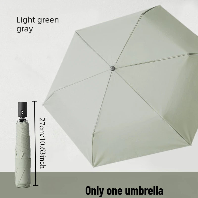 Automatic Ultra Light Umbrella Labor-saving Lazy Parasol Easy Fold & Quick Storage Compact Rain Gear for Travel Use Oasis Select Light green gray Aluminum 6K