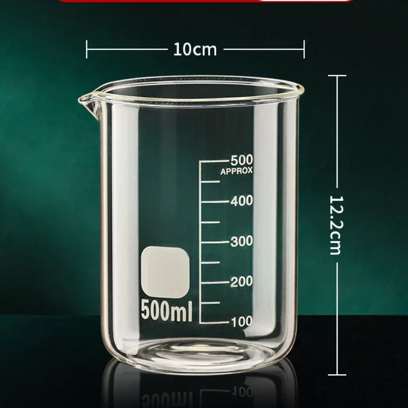 Glass Measuring Cup High Borosilicate Clear Scale Cup Heat-resisting Laboratory Beaker Kitchen Baking 50/100/150/250/500/1000ml Oasis Select 500ml 50-1000ml