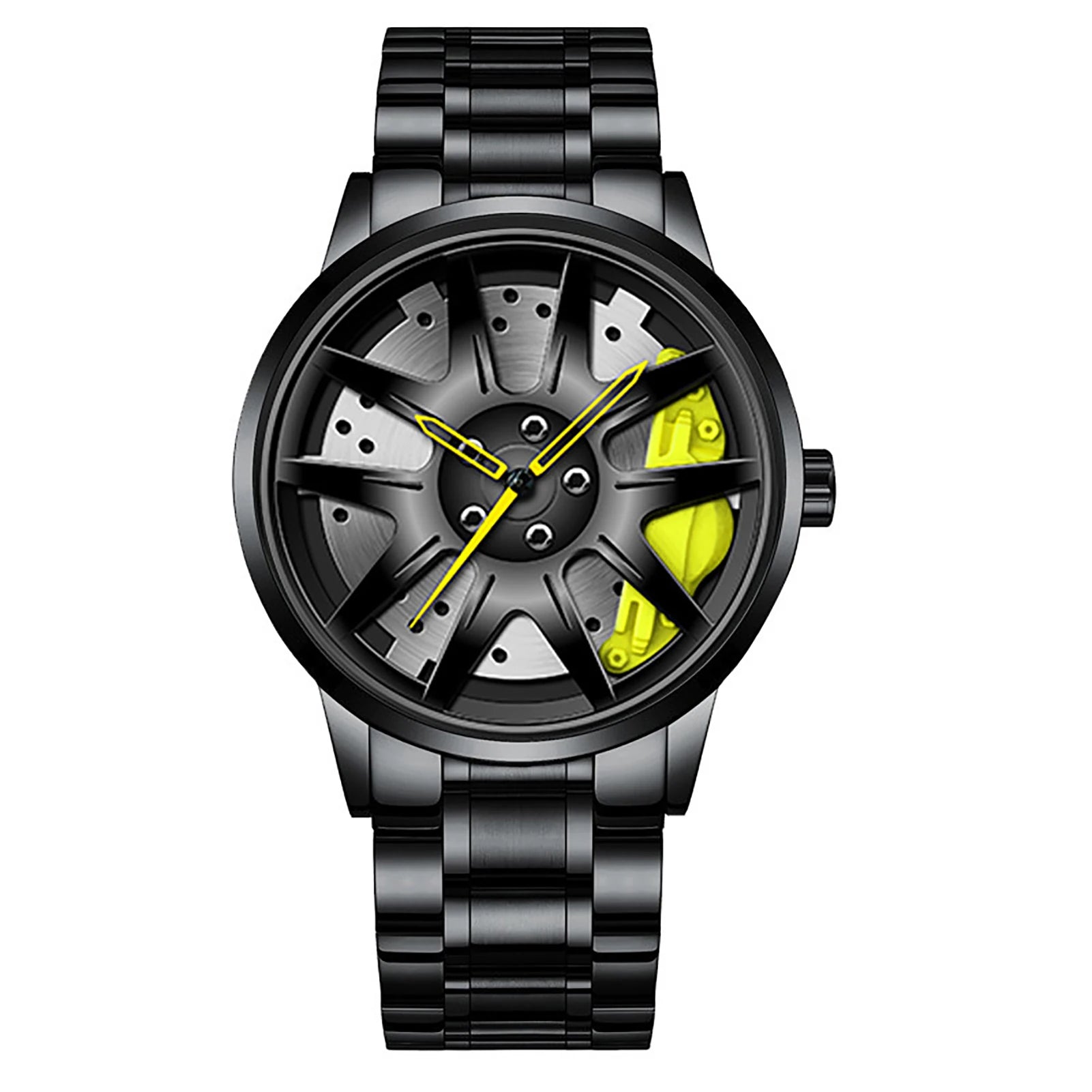 Men's Car Rim Quartz Watch – Leather Strap Round Dial
