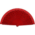 Flamenco Spanish Folding Fan – Dots Pattern Wood Handle 42cm