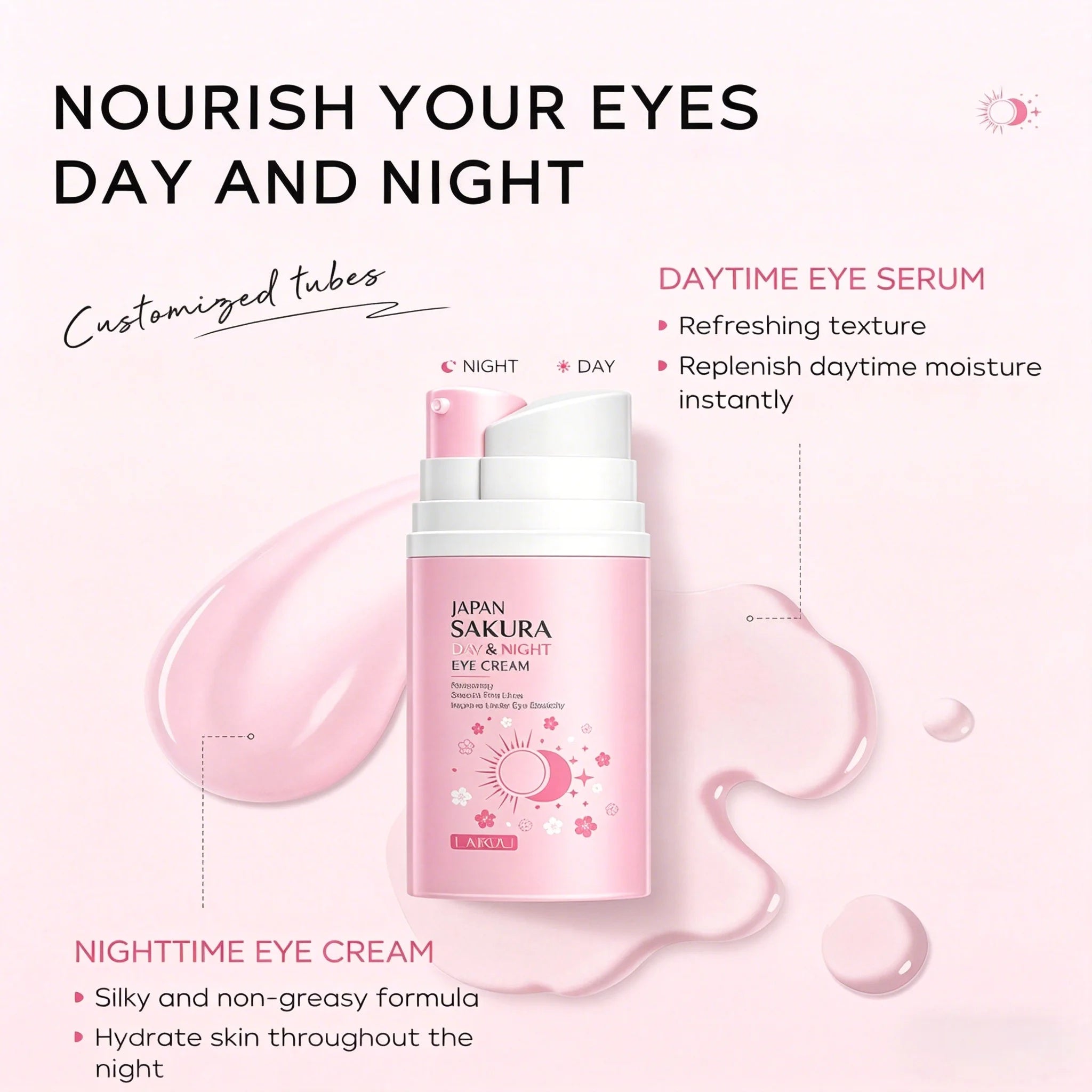 LAIKOU Sakura Day & Night Eye Cream – Anti-Aging Hydration Eye Cream Oasis Select