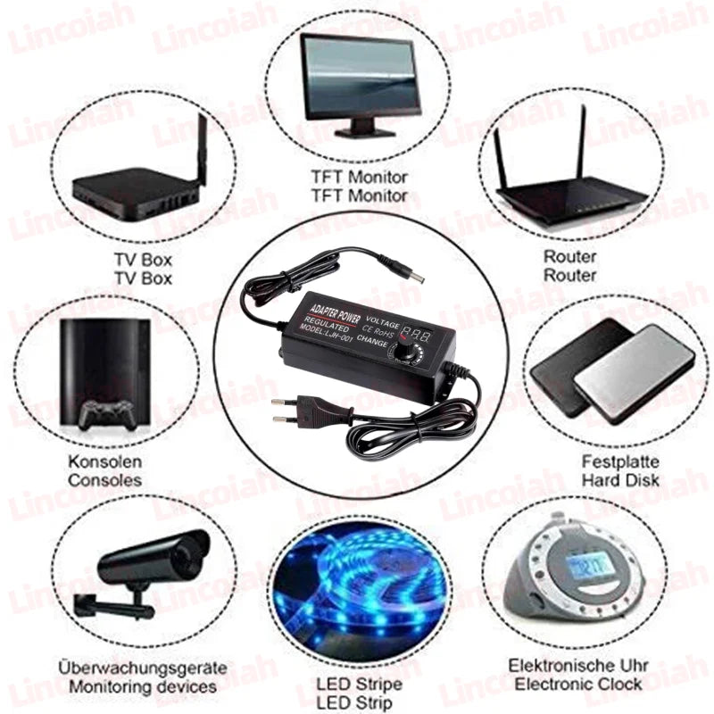 Adjustable AC To DC Power Supply 3V 5V 6V 9V 12V 15V 18V 24V 1A 2A 5A Power Supply Adapter Universal 220V To 12 V Volt Adapter Oasis Select