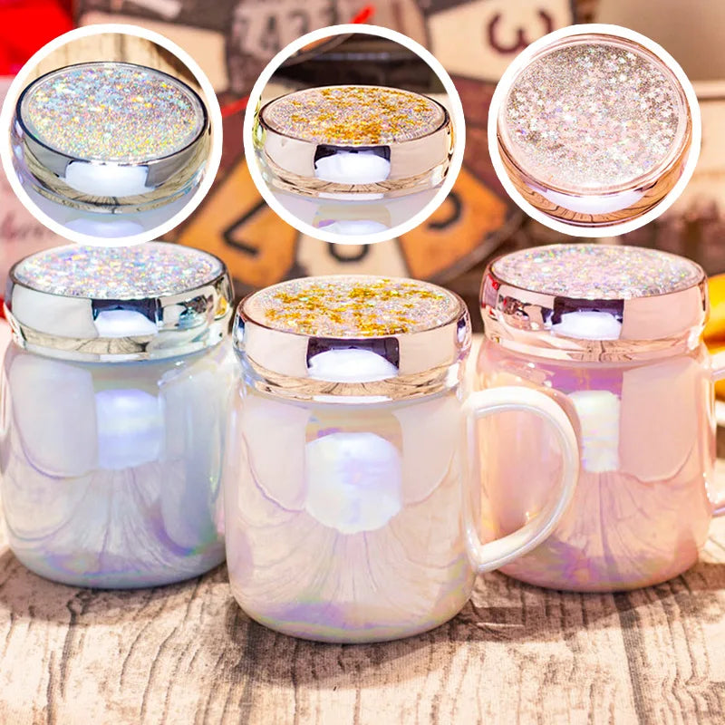 Cup creative personality trend Mug lovely ceramic water cup girl lovers office mug with cover coffee mug Oasis Select