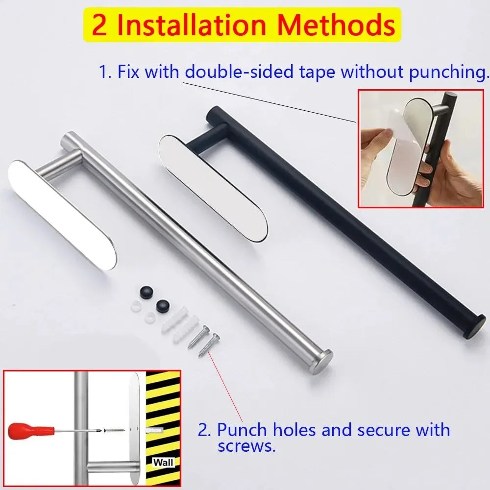 Kitchen Paper Towel Holder Adhesive Tissue Hanger Toilet Roll Paper Dispenser Cabinet Storage Napkin Rack Bathroom Accessories Oasis Select