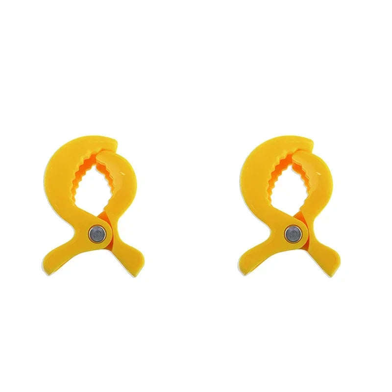 1-4PCs Baby Colorful Car Seat Accessories Plastic Pushchair Toy Clip Pram Stroller Peg To Hook Cover Blanket Mosquito Net Clips Oasis Select Yellow 2pcs