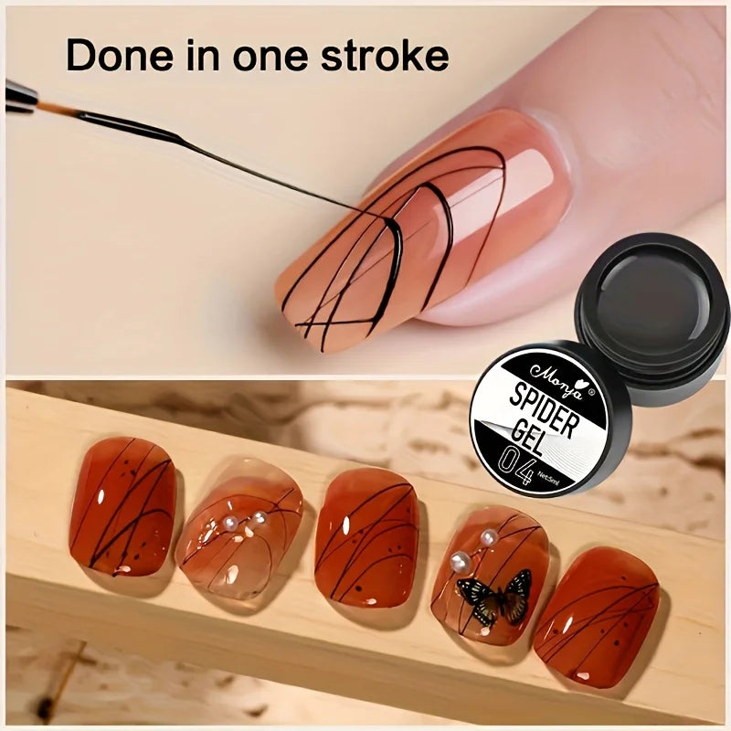 Nail Art Line Drawing Gel Set – Black & White Carving Polish Nail Art Drawing Gel Oasis Select