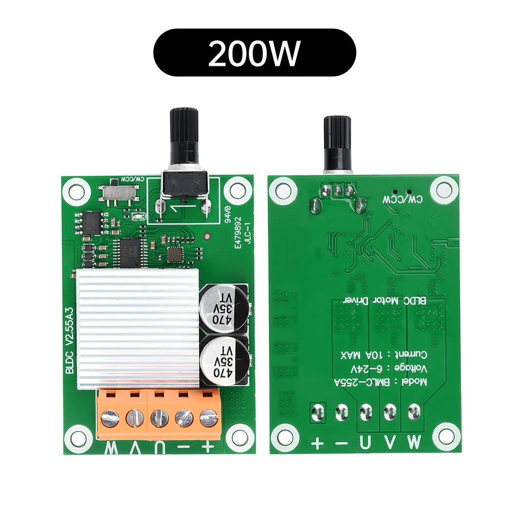 75W/200W High Quality DC Brushless Motor Control Board 6V12V24 Volt CD Drive Fan Motor Governor DIY Accessories ﻿ Oasis Select 200W