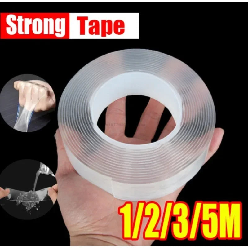 Ultra-strong Powerful Double Sided Adhesive Nano Tape Wall Mirror Stickers Self-adhesive Waterproof Tape Home Christmas Supplies Oasis Select