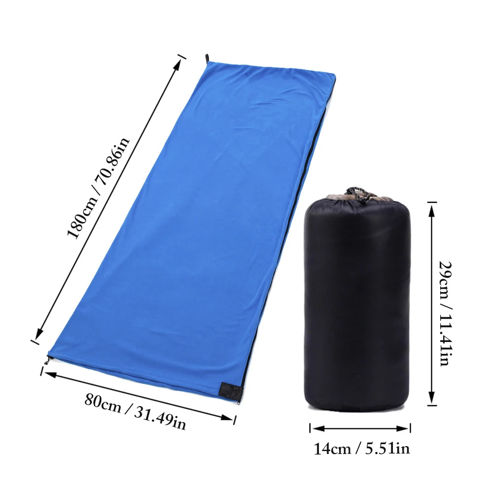 Camping Sleeping Bags Liner Portable Ultralight Fleece Sleeping Bag Warm Liner Camp Tent Bed Mat For Backpacking Camp Supplies Oasis Select