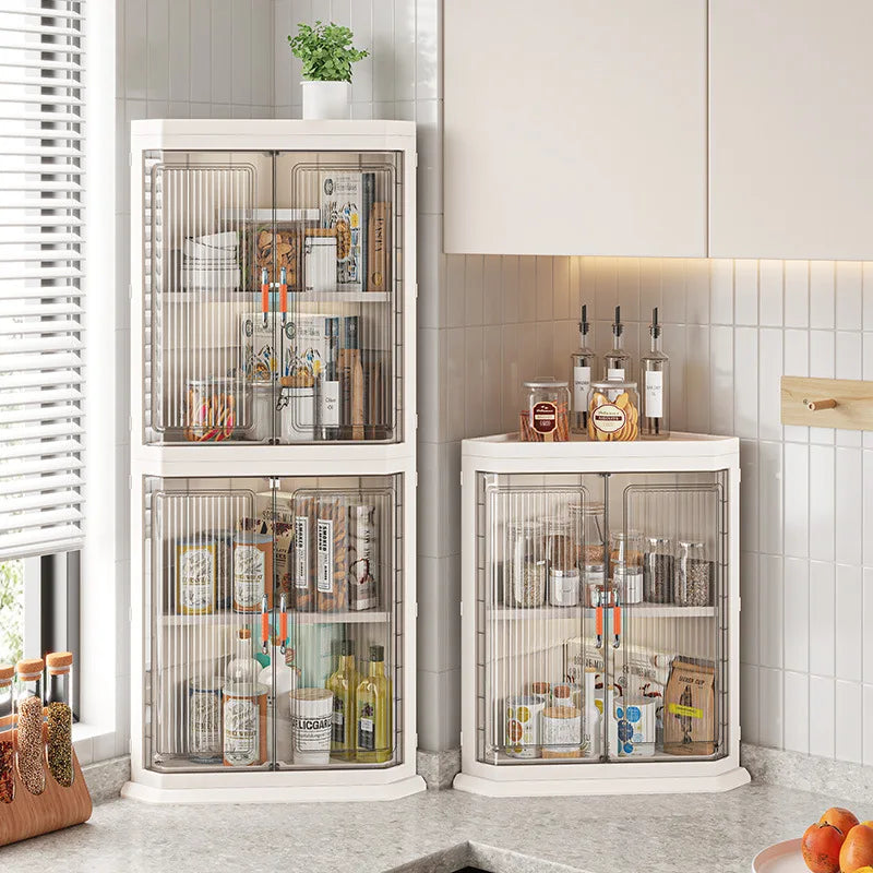 Storage cabinet Multi-layer household living room Bedroom locker Floor-to-ceiling plastic triangular dust rack Toy locker Oasis Select