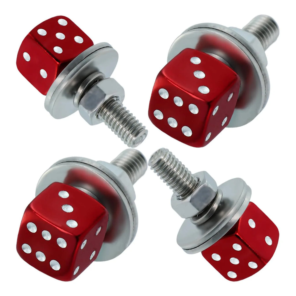 Dice card car license plate screw fastener set car license plate bolt decoration stainless steel aluminum alloy Oasis Select 4pcs 7