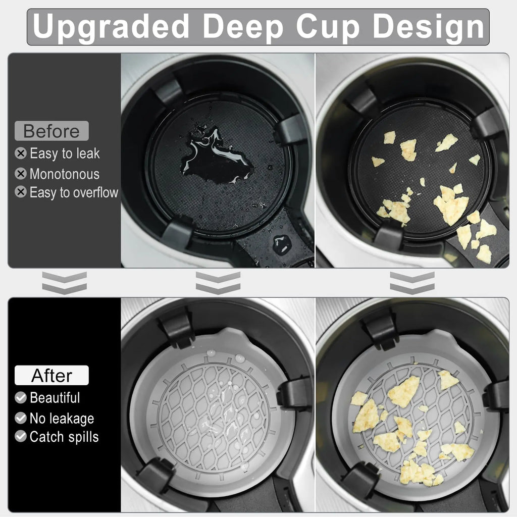 8cm Silicone Car Cup Holder Coaster – Anti-Slip Waterproof